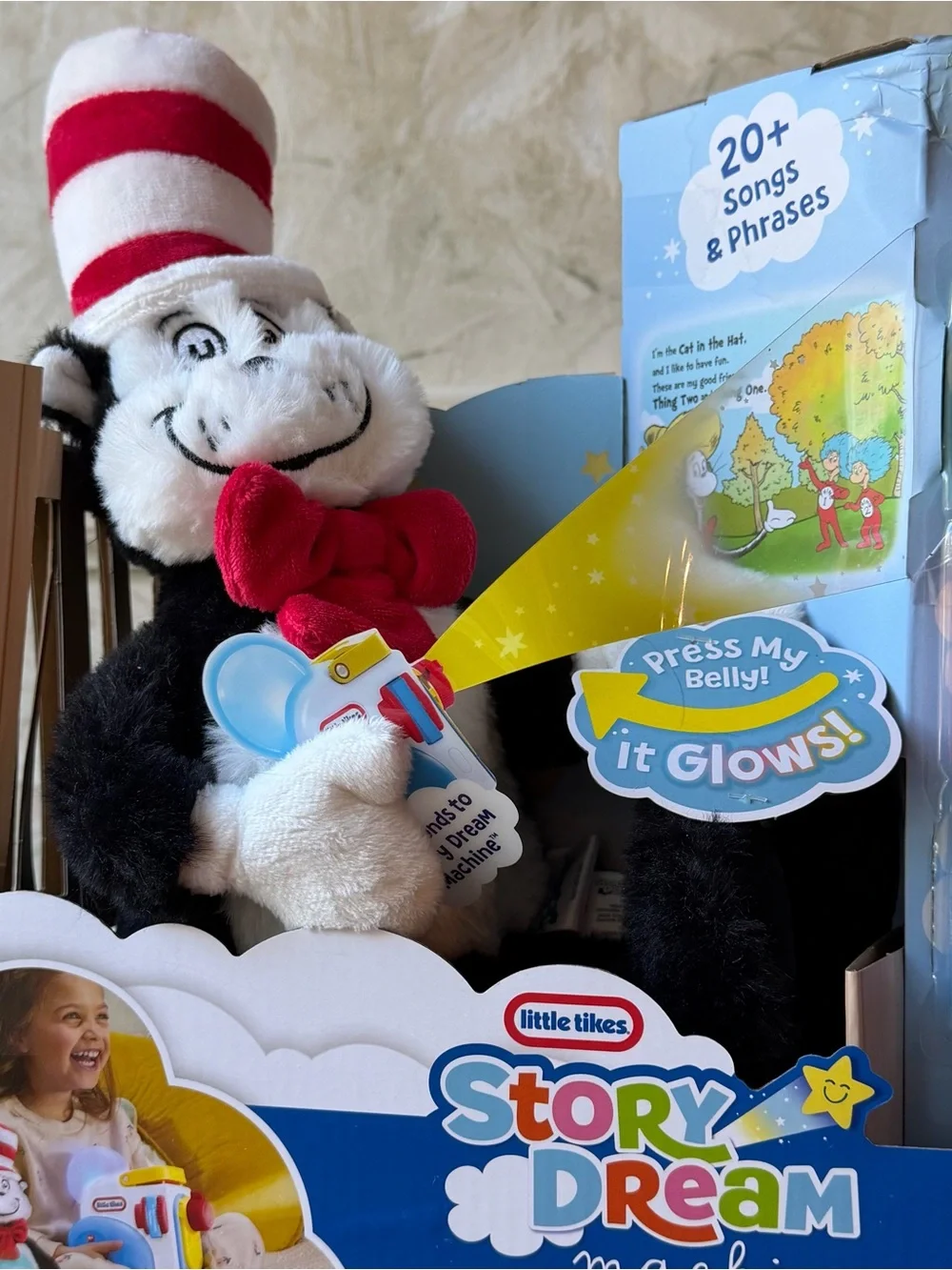 Little Tikes Dream Story Projector NWT Dr. Seuss Plush & 3 Book Cartridges